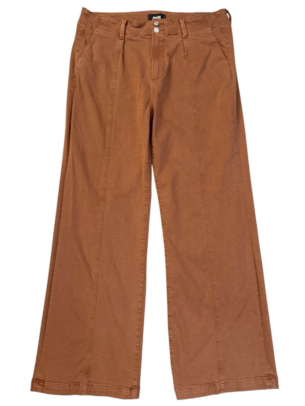 PAIGE Brooklyn High Rise Wide Leg Pants 32 (34x30.5) Vintage Mocha Bisque - Picture 2 of 16